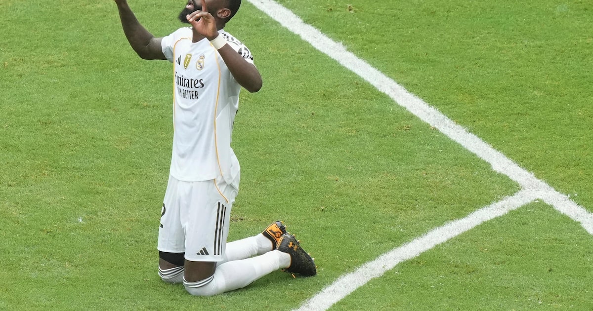 Rüdiger confia na força do Real Madrid para enfrentar o PSG na Liga dos Campeões Antonio Rüdiger, do Real Madrid, celebra vitória sobre a Juventus nas quartas de final do Mundial de Clubes (Foto: Marta Lavandier/AP)