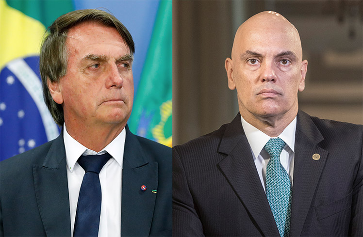 Ciro Nogueira revela encontro entre Moraes e Bolsonaro em 2022 O ex-presidente da República Jair Bolsonaro e o ministro do Supremo Tribunal Federal Alexandre de Moraes (Foto: Alan Santos/PR/Egberto Nogueira/Imã FotoGaleria/VEJA)