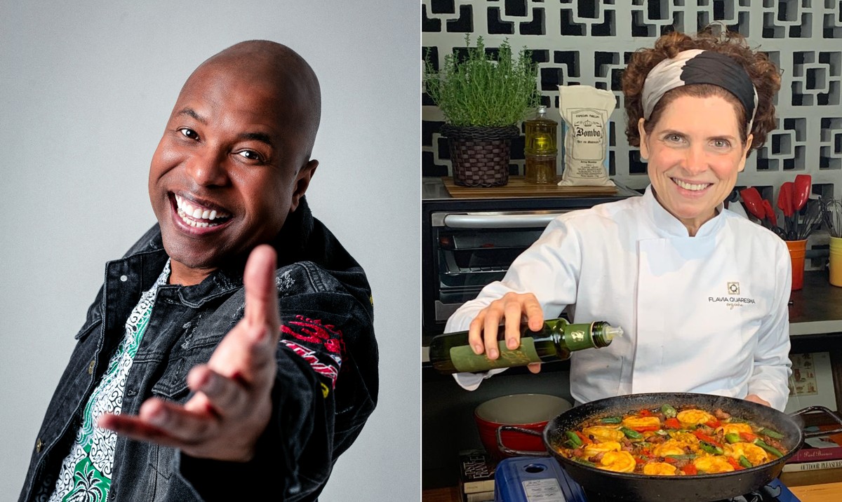 O cantor Buchecha e a chef Flávia Quaresma: no segundo dia do Rio Gastronomia (Foto: Divulgação/Julia Aldenucci)