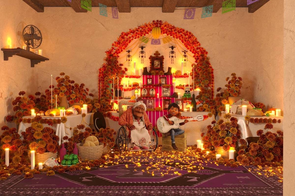 Mostra 'Mundo Pixar' encanta, mas não atende expectativas dos visitantes Cenário do 'Viva: A Vida é uma Festa' da experiência Mundo Pixar (Foto: Divulgação)