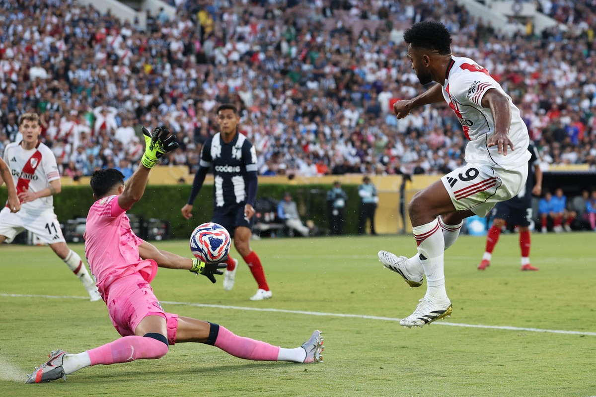 River Plate e Monterrey empatam sem gols em partida marcada por muitas faltas Borja desperdiçou chance de mais perigo no segundo tempo (Foto: Stu Forster / GETTY IMAGES NORTH AMERICA / Getty Images via AFP)