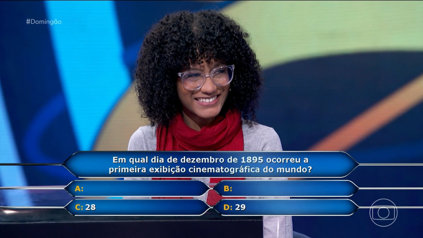 Advogada acerta pergunta sobre cinema e ganha R$ 100 mil no Domingão com Huck Foto: Reprodução