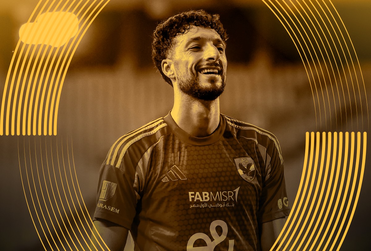 Com carreira marcada por superações, Abou Ali é a esperança de gols do Al-Ahly no Mundial de Clubes (Foto: Editoria de Arte e Al-Ahly / divulgação)