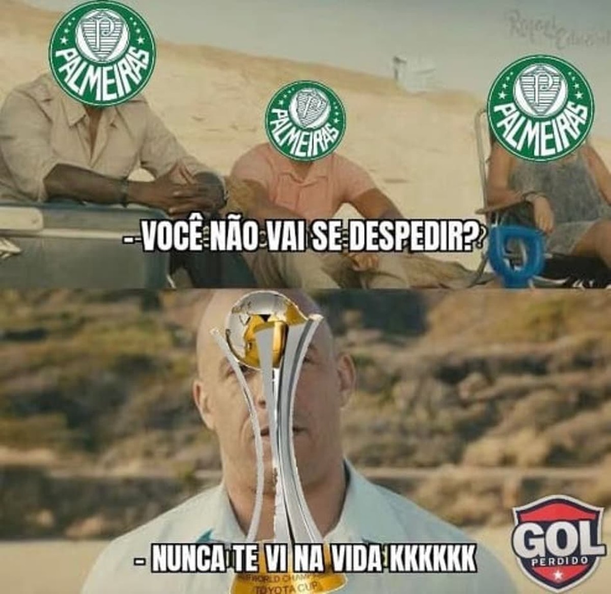 Rivais fazem piadas com o Palmeiras após eliminação em competição importante Foto: Reprodução