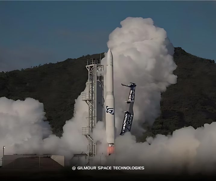 Foguete Eris permaneceu 14 segundos no ar antes de voltar ao solo (Foto: Gilmour Space/Divulgação)