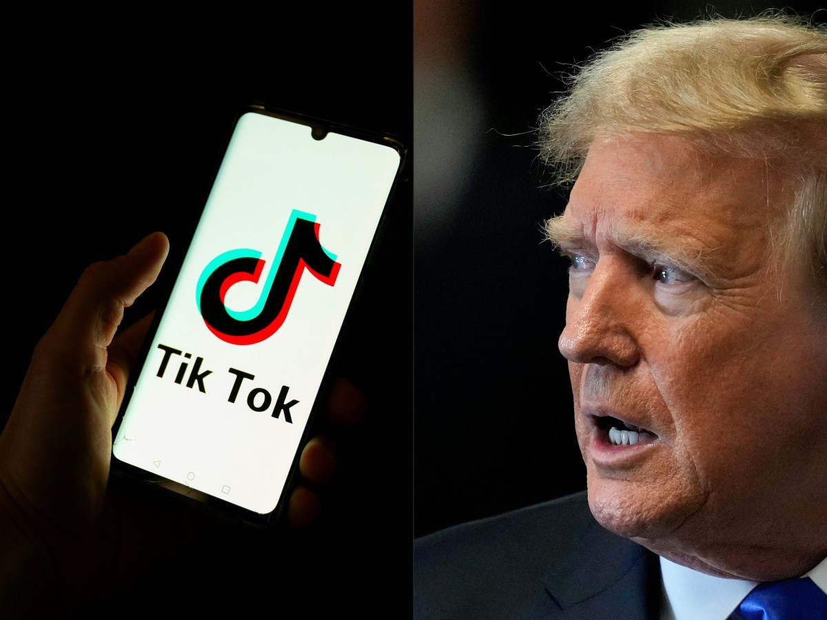 Trump revela investidores dispostos a comprar o TikTok nos Estados Unidos Trump diz que dará maiores detalhes em duas semanas (Foto: Antonin UTZ e Seth Wenig/AFP)