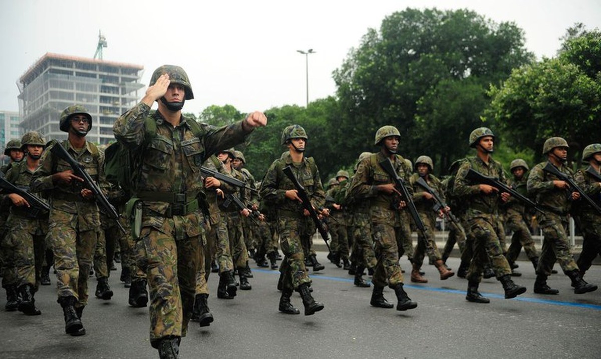 Alistamento militar deve ser feito até segunda-feira (30); não perca o prazo Militares em formação (Foto: Agência Brasil)