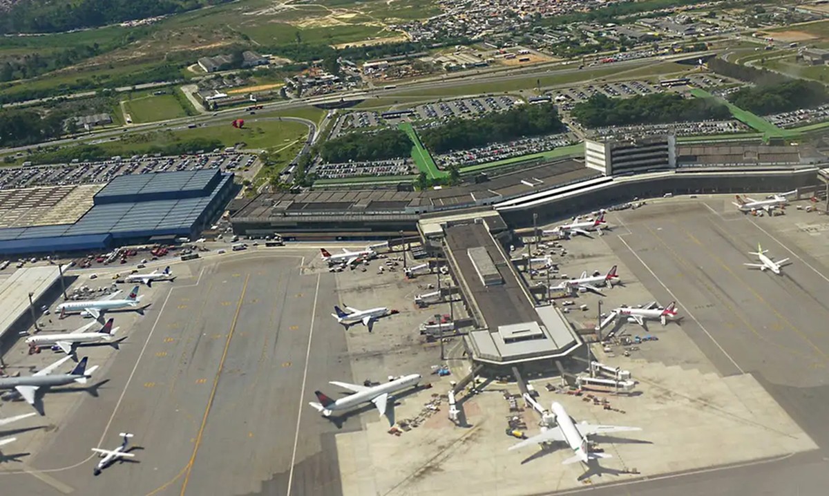 Voos são alterados em Guarulhos devido a fortes ventos Aviões no Aeroporto de Guarulhos, em São Paulo (Foto: Divulgação/Alesp)