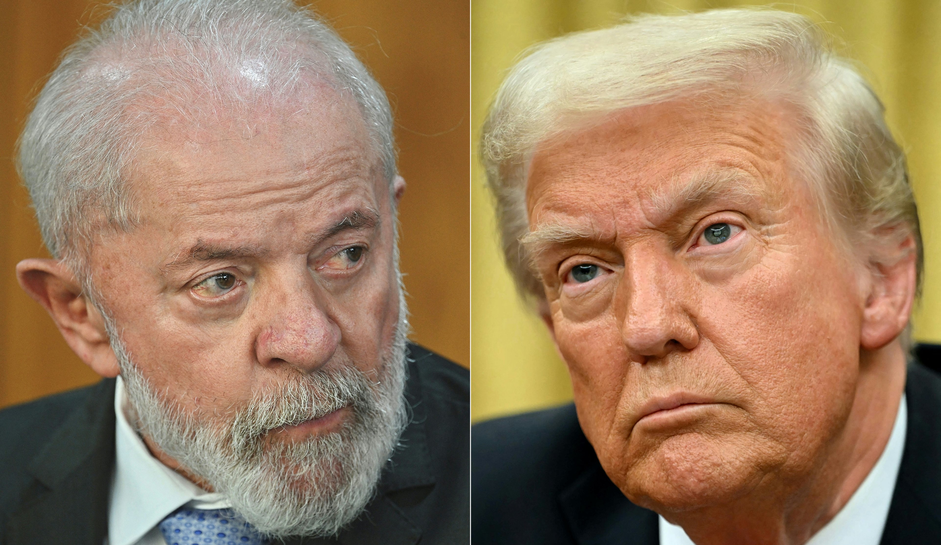 Negociações entre Brasil e Estados Unidos enfrentam desafios com postura de Trump Montagem com imagens dos presidentes Lula e Donald Trump (Foto: AFP)