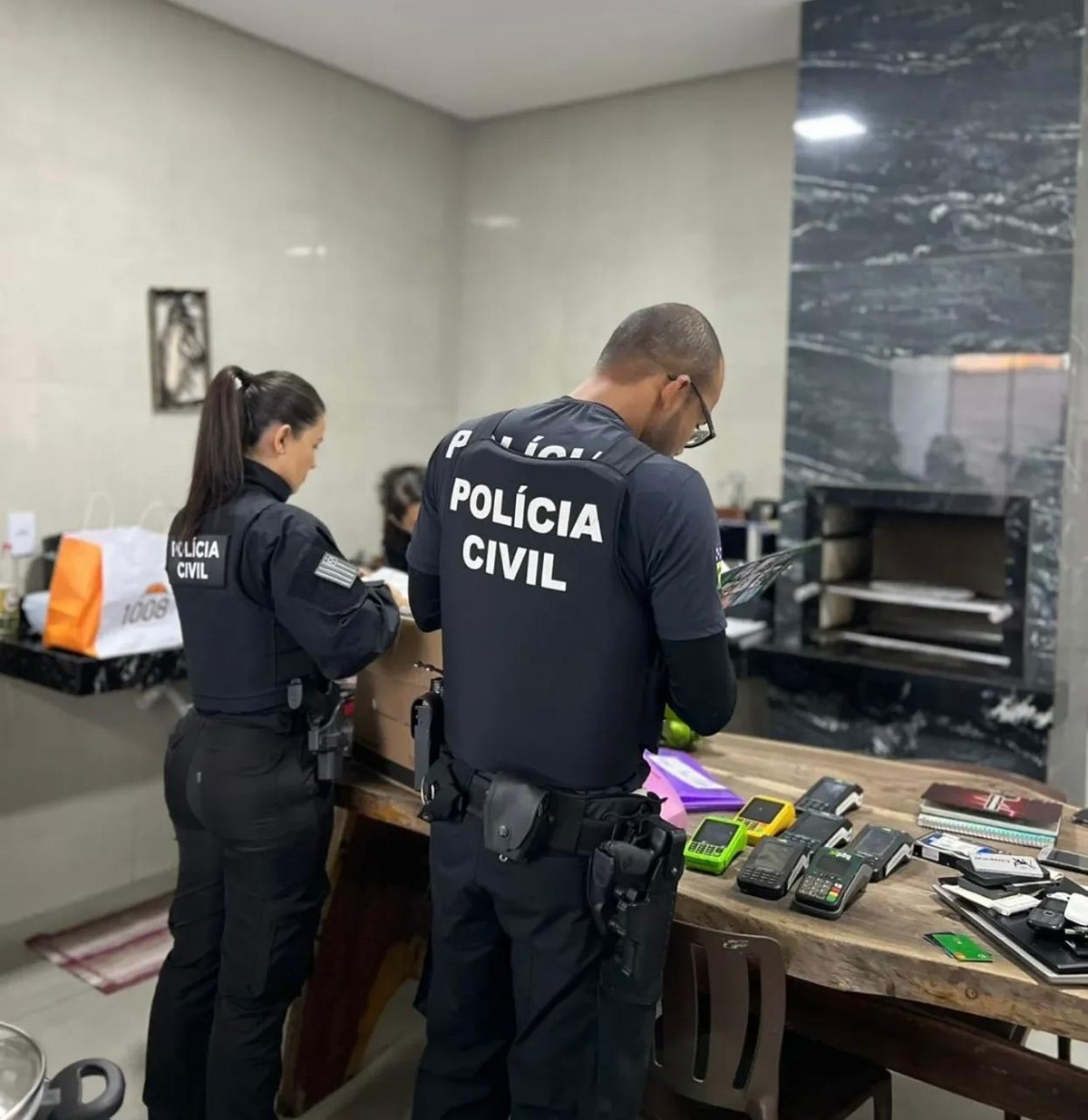 Agentes fazem buscas durante a operação Deep Hunt (Foto: Polícia Civil de Goiás/Instagram)