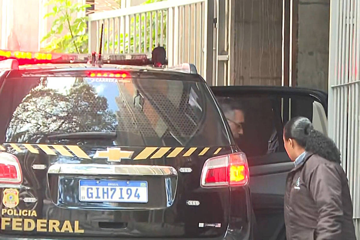 Operação da Polícia Federal conduziu o prefeito de São Bernardo do Campo, Marcelo Lima, ao centro integrado segurança pública em São Paulo (Foto: Reprodução/TV Globo)