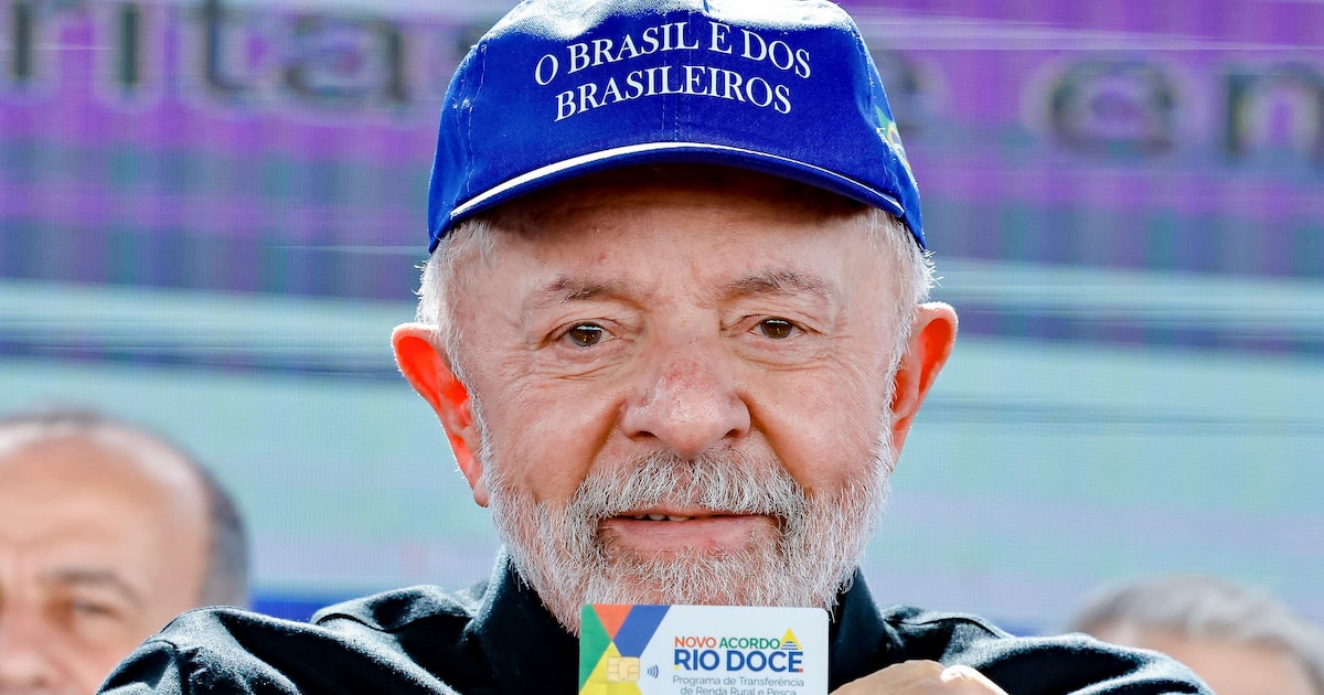 Lula afirma que Bolsonaro enviou filho aos EUA para interceder por ex-presidente Lula durante a cerimônia de apresentação dos avanços do Novo Acordo Rio Doce no Espírito Santo, no Parque de Exposições de Linhares (Foto: Ricardo Stuckert/PR)