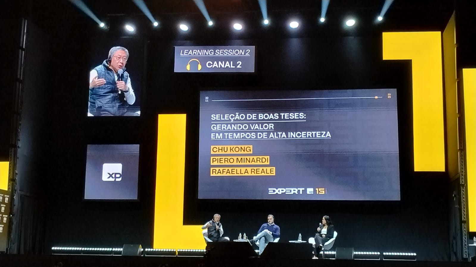 Investidores veem oportunidades de investimento na próxima XP, afirmam gestores Painel de gestores de private equity na Expert XP 2025, com Chu Kong e Piero Minardi (Foto: InfoMoney)