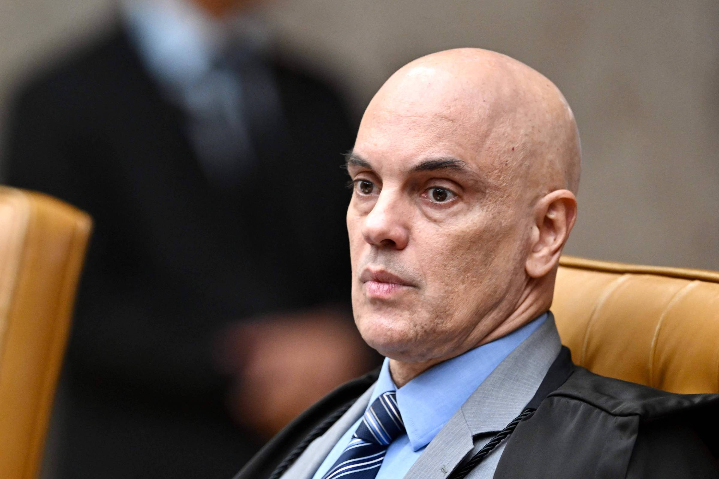 Rumble processa Justiça dos EUA após nova ordem de Moraes sobre plataforma Ministro Alexandre de Moraes participa de julgamento sobre o Marco Civil da Internet no STF. (Foto: EVARISTO SA/AFP)