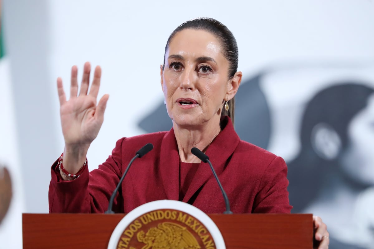 Sheinbaum pede mais coordenação com os EUA no caso de Ovidio Guzmán Claudia Sheinbaum no Palácio Nacional, Cidade do México, em 2 de julho. (Foto: Mario Guzmán/EFE)