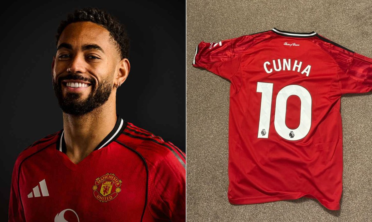 Matheus Cunha é contratado pelo Manchester United e usará a camisa 10 na temporada Matheus Cunha usará a camisa 10 do Manchester United (Foto: Reprodução)
