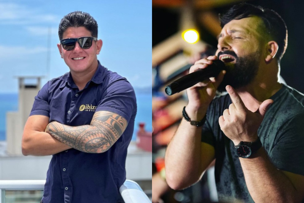 Corretores são assassinados em crime brutal em imobiliária de Santa Catarina Corretores Thiago Adolfo e Deyvid Luiz Leite foram mortos a tiros em uma imobiliária de Balneário Piçarras (SC) (Foto: Redes sociais/ Reprodução)