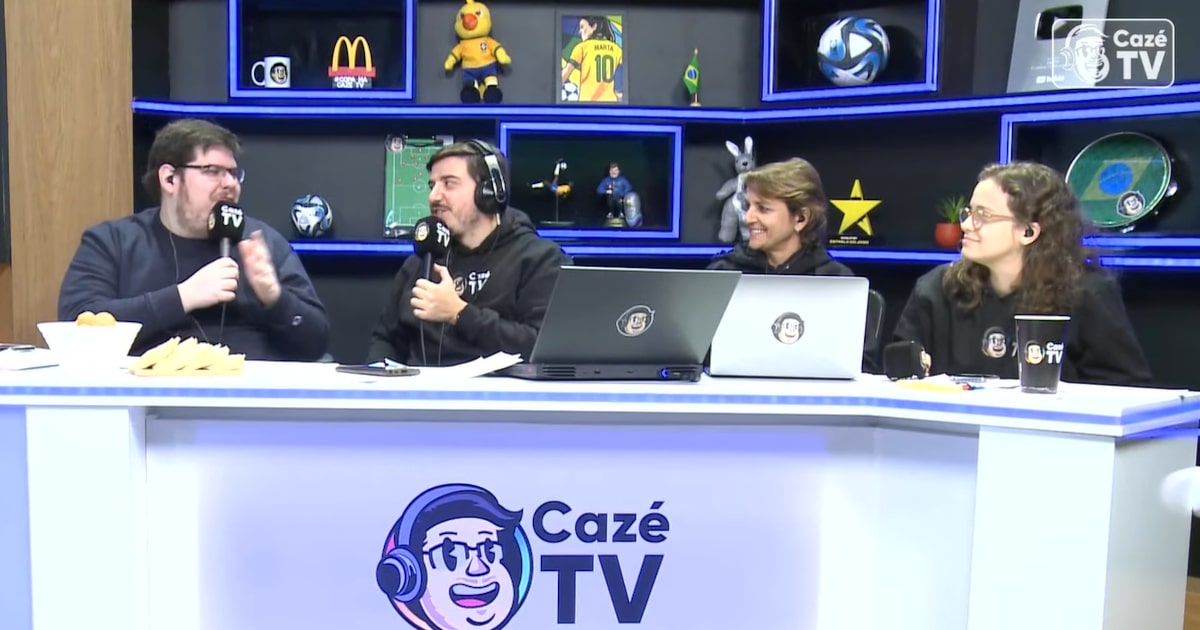 Copa de 2026 terá transmissão de CazéTV e Globo; entenda como será a cobertura CazéTV transmitiu a Copa do Mundo Feminina 2023 e, recentemente, o Mundial de Clubes. Foto: Como o Grupo Globo só comprou metade do torneio, ou seja, 52 jogos, neste momento 50% da Copa é exclusiva do streaming que pertence à agência Livemode, responsável pela comercialização de transmissão e publicidade. Outras empresas ainda podem adquirir pacotes nos próximos meses. (Foto: Reprodução)