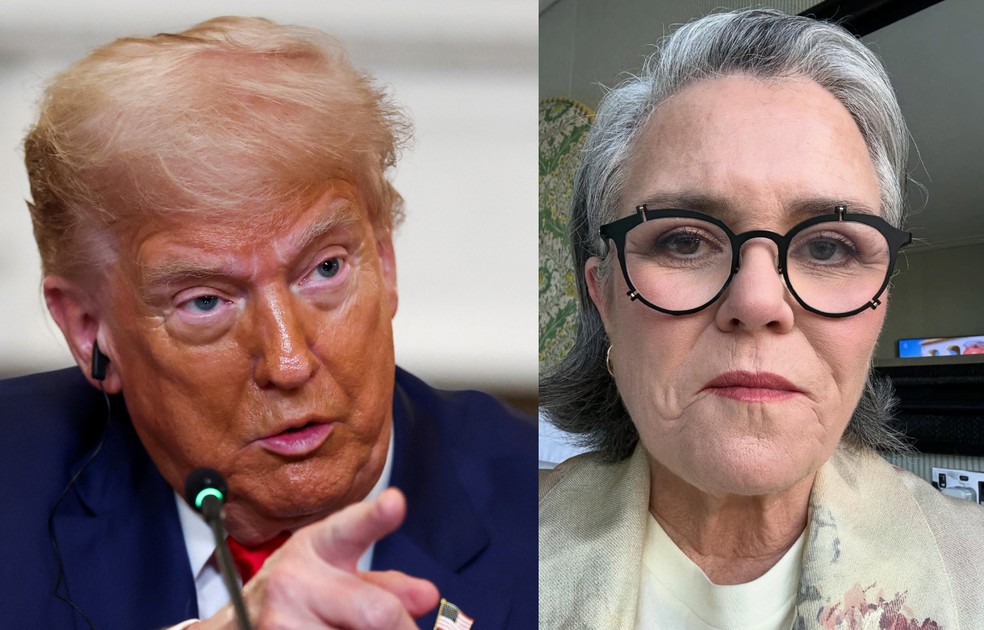 Trump ameaça atriz Rosie O'Donnell em discurso semelhante ao de Ortega Donald Trump e Rosie O'Donnell (Foto: Reuters/Reprodução Instagram)