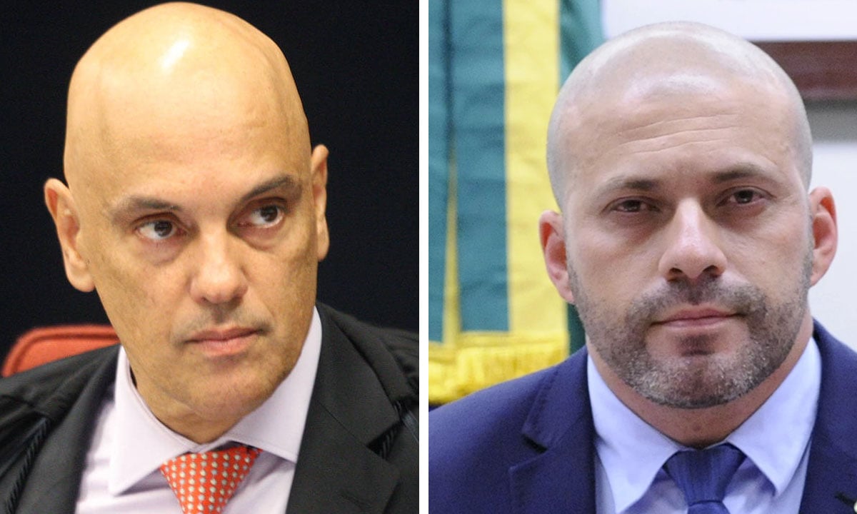 Alexandre de Moraes e Daniel Silveira. Fotos: Nelson Jr./STF e Cleide Viana/Câmara dos Deputados