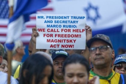 Ato bolsonarista em São Paulo, em 29 de junho de 2025. (Foto: Miguel Schincariol/AFP)