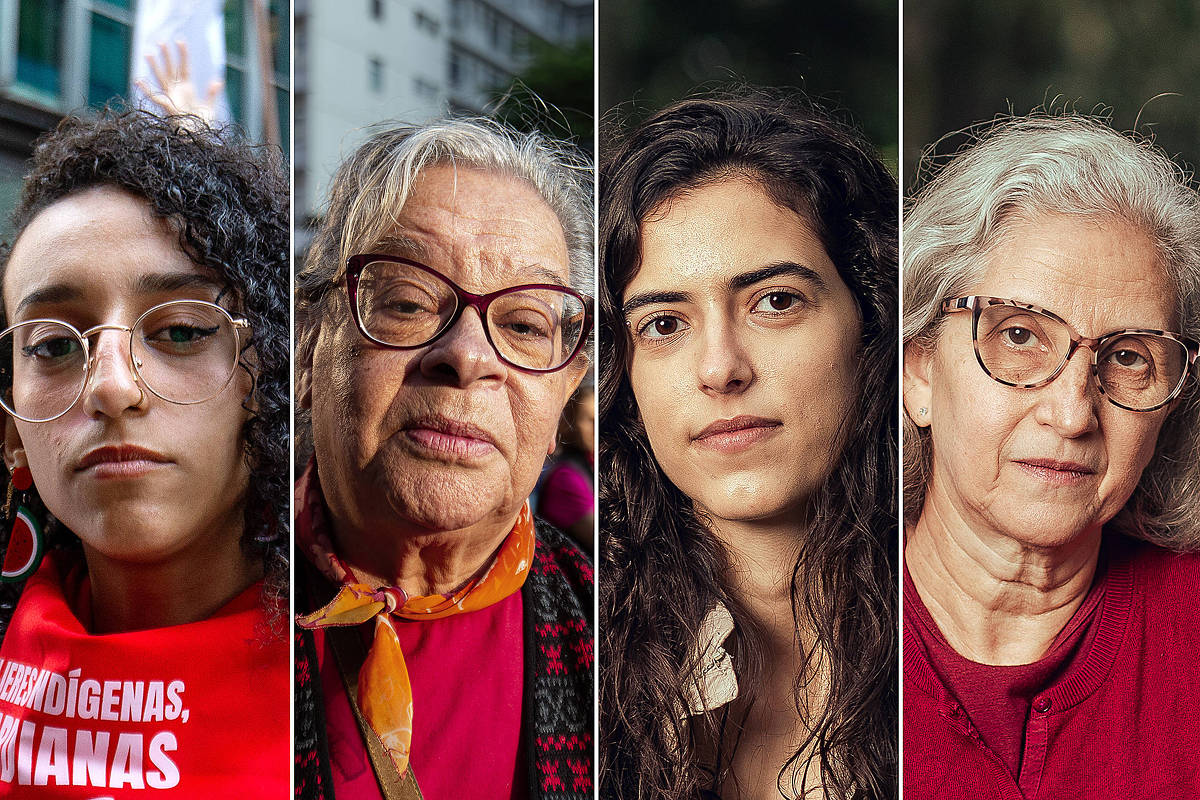 Jovens e veteranos se unem na luta contra as mudanças climáticas na era digital Ativistas climáticas têm opiniões diferentes sobre o uso das redes sociais na militância; na foto, da esq. para a dir, Luísa Santi, 21, Maria Regina Alves, 82, Fernanda Banyan, 23, e Eleni Rocha, 65 (Foto: Raquel Franco e Lucas Seixas/Folhapress)