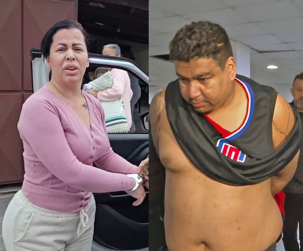 Polícia desmantela rede de fornecimento de armas para facções criminosas no Brasil Ana Lúcia Ferreira e Gustavo Miranda de Jesus (Foto: Reprodução/TV Globo)