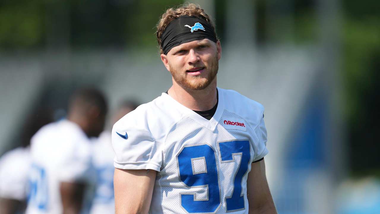 Aidan Hutchinson impressiona com desempenho 'monstruoso' no início do treinamento Foto: Reprodução/@NFL
