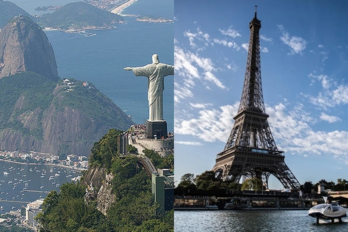 Rio de Janeiro e Paris — Foto: Fernando Maia/Riotur e Martin Bureau/AFP
