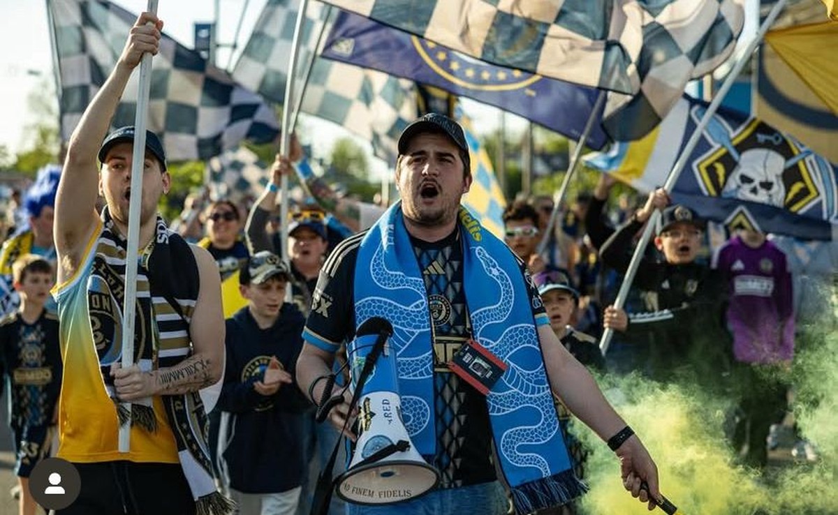 Torcida organizada do Philadelphia Unions em jogo da equipe (Foto: Reprodução Redes Sociais)