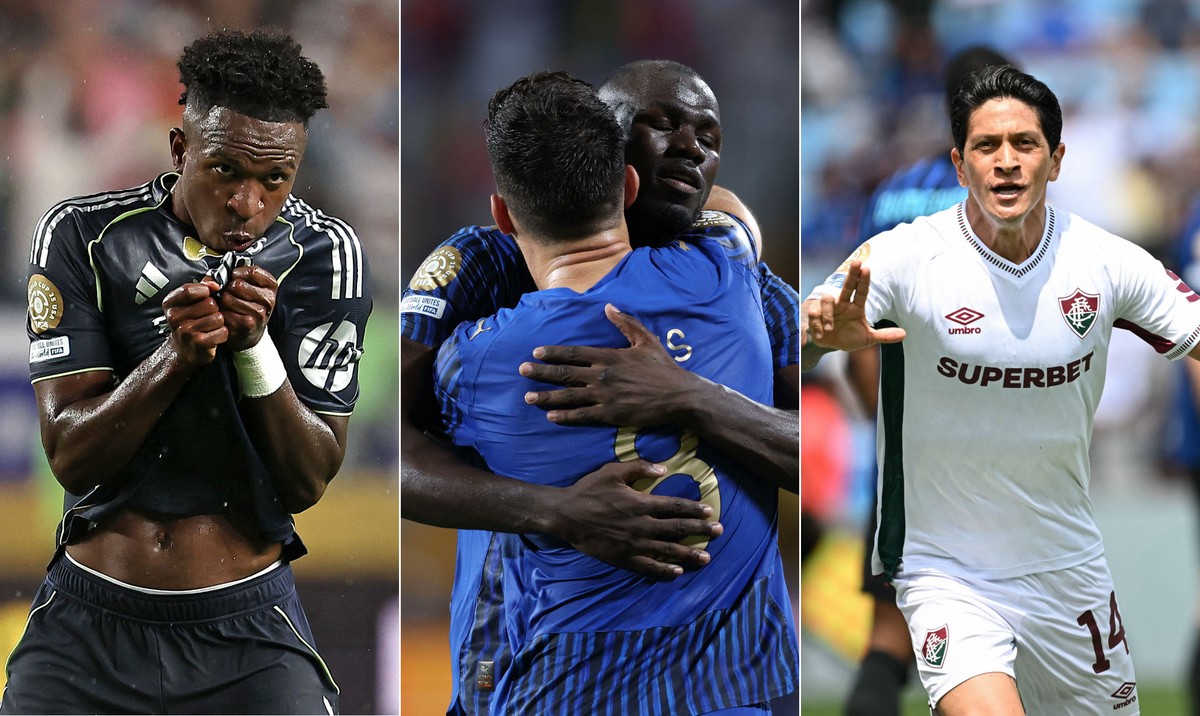 Quartas de final do Mundial de clubes reúnem europeus e sul-americanos em destaque Vinicius Junior, Koulibaly e Germán Cano, destaques de Real Madrid, Al Hilal e Fluminense na Copa de Clubes (Foto: AFP)