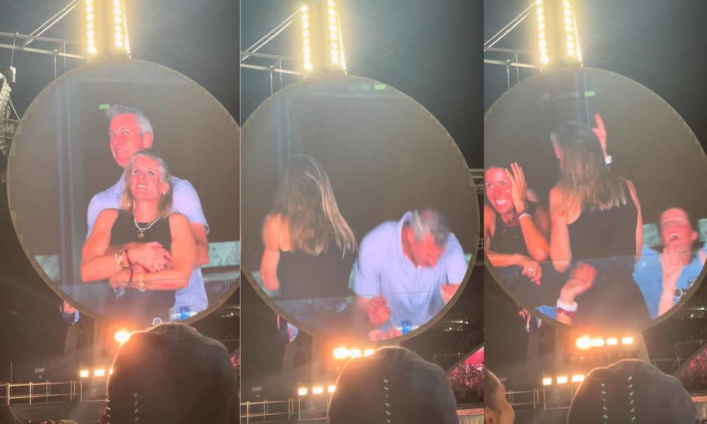 Casal surpreende vocalista do Coldplay com reação inusitada durante show Casal tem reação inusitada em show do Coldplay e surpreende Chris Martin (Foto: Reprodução/TikTok)