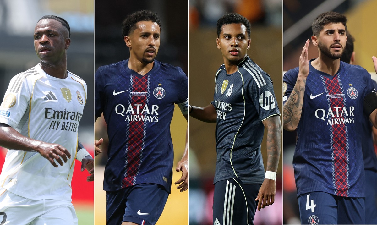 Os brasileiros em ação na semifinal do Mundial (Foto: Richard Pelham/Getty Images/AFP; Alex Grimm/Getty Images/AFP; Francois Nel/Getty Images/AFP; Alex Grimm/Getty Images/AFP)
