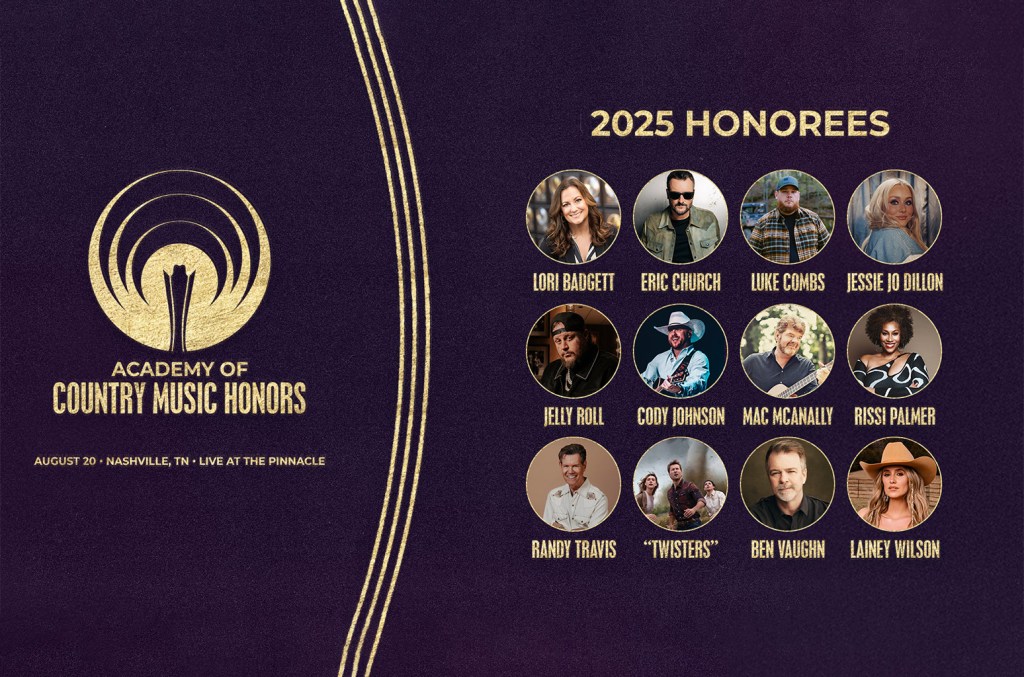 ACM homenageia Jelly Roll, Lainey Wilson, Luke Combs e Rissi Palmer em premiação especial Jelly Roll, Lainey Wilson e Luke Combs estão entre os homenageados do ACM Special Awards. (Foto: Reprodução)