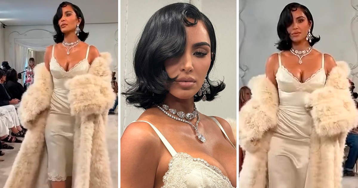 Kim Kardashian recebe críticas por sua postura na passarela de moda Foto: Reprodução