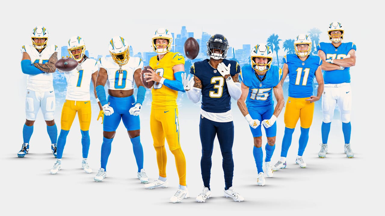 Chargers apresentam novos uniformes dourados e azuis para a temporada de 2025 Foto: Reprodução/@NFL