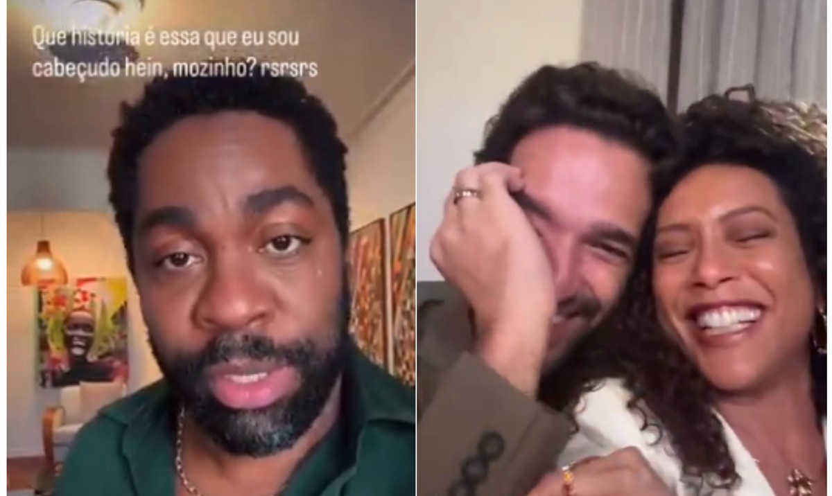 Lázaro Ramos faz piada sobre comparação com Humberto Carrão e cabeça grande Lázaro Ramos faz piada sobre comparação com Humberto Carrão e cabeça grande
