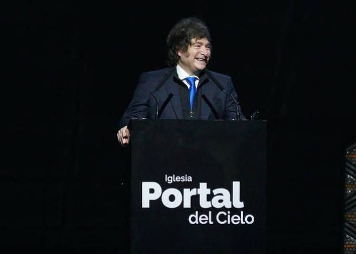 Javier Milei provoca reações negativas entre evangélicos após discurso em igreja Foto: Reprodução
