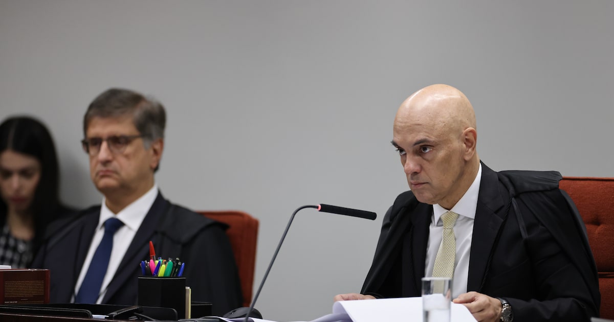 Judiciário rejeita pedido dos EUA em decisão da Procuradoria Geral da República Ministro Alexandre de Moraes e o procurador-geral da República, Paulo Gonet, durante sessão na Primeira Turma do STF (Foto: Gustavo Moreno/STF)