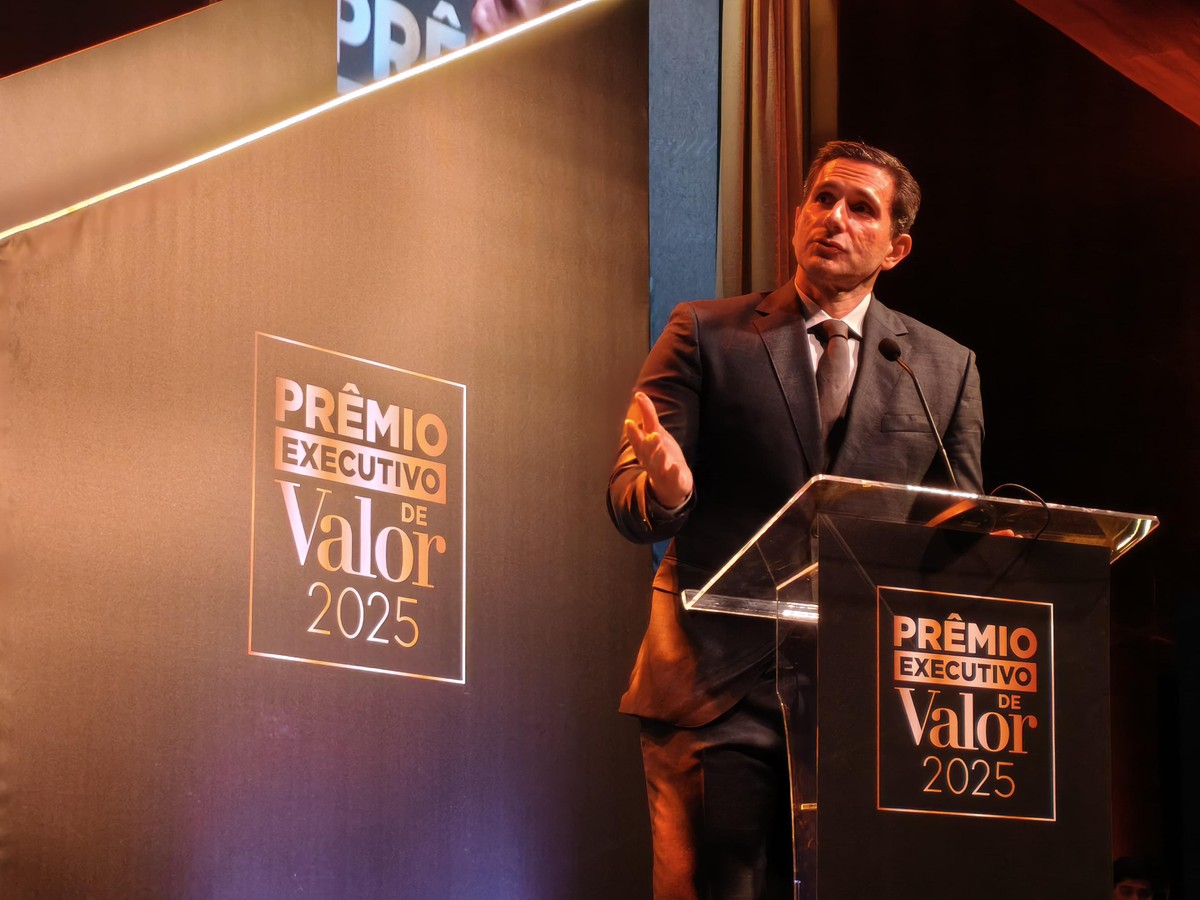 Diretor-geral da Editora Globo e do Sistema Globo de Rádio, Frederic Kachar, na abertura da premiação Executivo de Valor 2025 (Foto: Rogerio Vieira/ Valor)