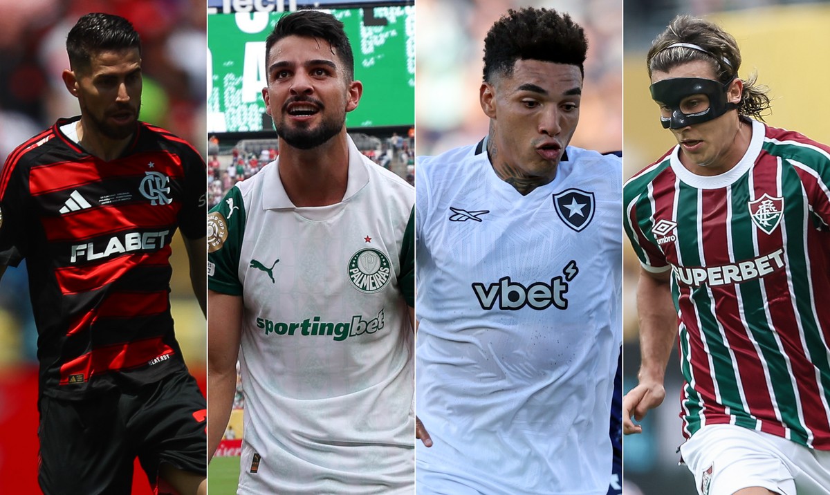 Times brasileiros no Mundial de Clubes — Foto: Gilvan de Souza/Flamengo, Vítor Silva/Botafogo, Cesar Greco/Palmeiras e Lucas Merçon / Fluminense F.C.