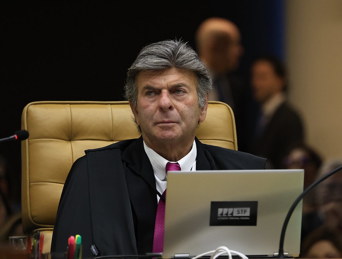 Fux questiona Mauro Cid durante acareação com Braga Netto sobre investigações Ministro Luiz Fux, durante sessão do STF (Foto: Rosinei Coutinho/STF/21-03-2024)