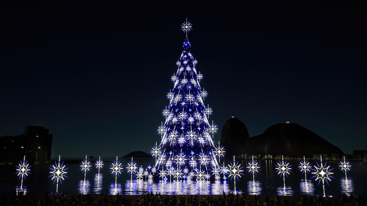 Árvore de Natal de 90 metros será montada na Enseada de Botafogo em 2025 Enseada de Botafogo vai receber a grande estrutura de Natal (Foto: Reprodução)
