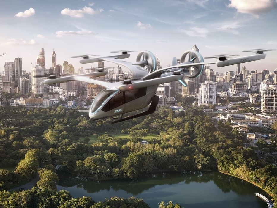 Embraer se destaca no mercado, mas investidores devem estar atentos aos riscos O carro voador é um projeto da própria Embraer (Foto: Eve Air Mobility | Divulgação)