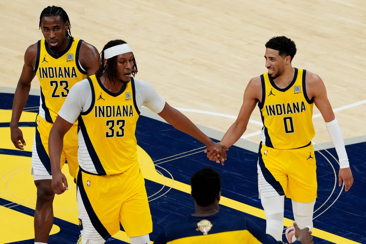 Pacers de Turner e Haliburton fizeram grande jogo (Foto: Dylan Buell/Getty Images/AFP)