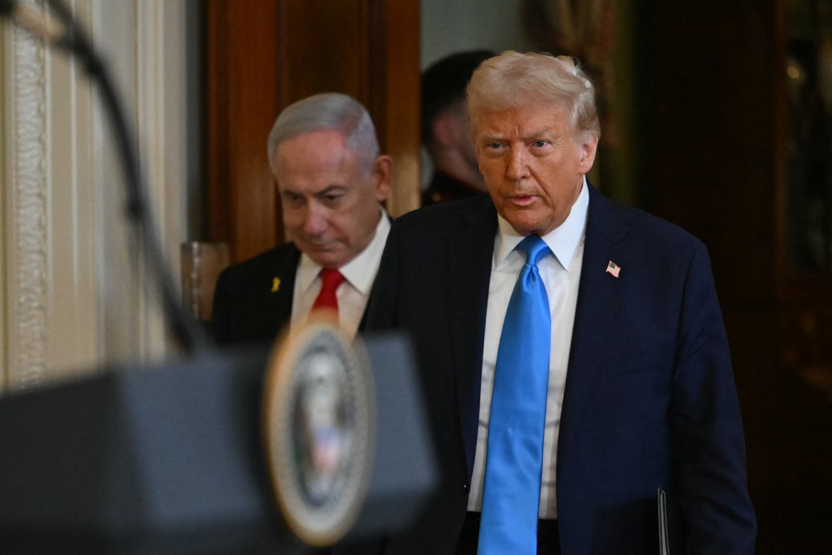 EUA sinalizam entrada na guerra e possíveis consequências para Trump são analisadas O presidente dos EUA, Donald Trump, recebe o primeiro-ministro de Israel, Benjamin Netanyahu (Foto: Andrew Caballero-Reynolds)