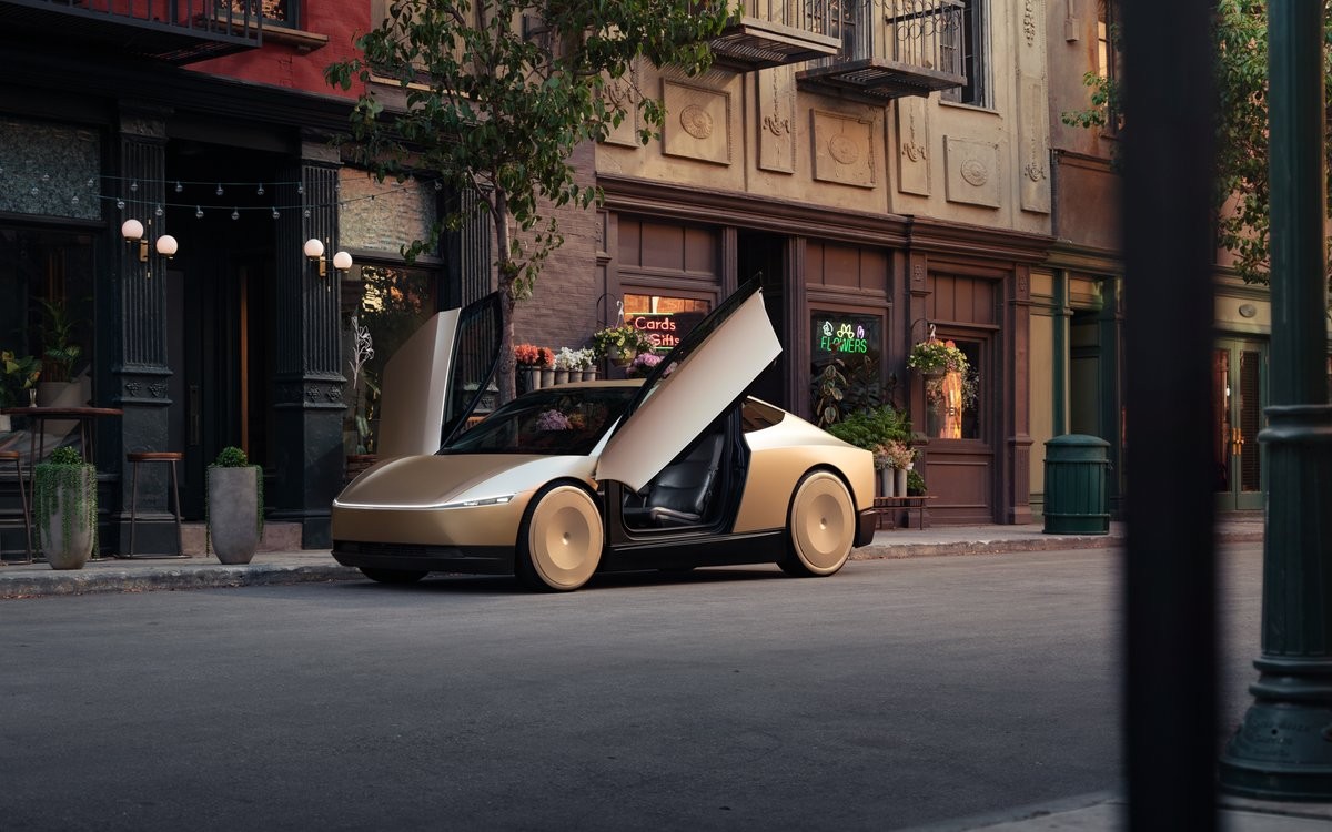 Tesla permite que proprietários usem carros como robotáxis em horários livres Tesla Robotaxi tem 'portas tesoura', que se abrem para cima (Foto: Reprodução / Tesla)