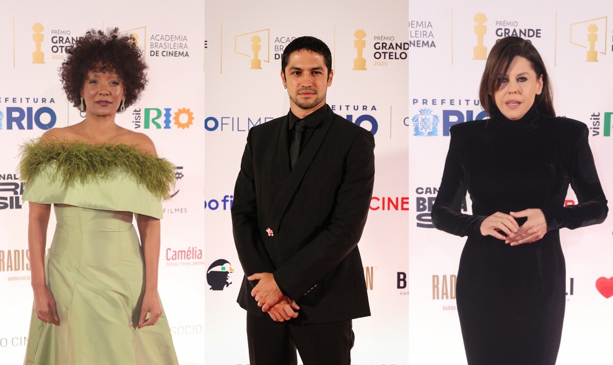 Prêmio Grande Otelo celebra talentos do cinema brasileiro com grandes nomes da arte Isabel Fillardis, Gabriel Leone e Bárbara Paz — Foto: Agnews e BrazilNews