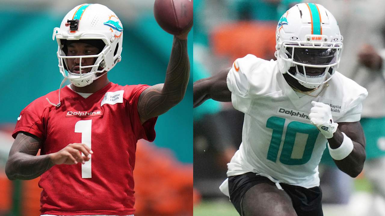 Tua Tagovailoa destaca evolução na parceria com Tyreek Hill nos Dolphins Foto: Reprodução/@NFL