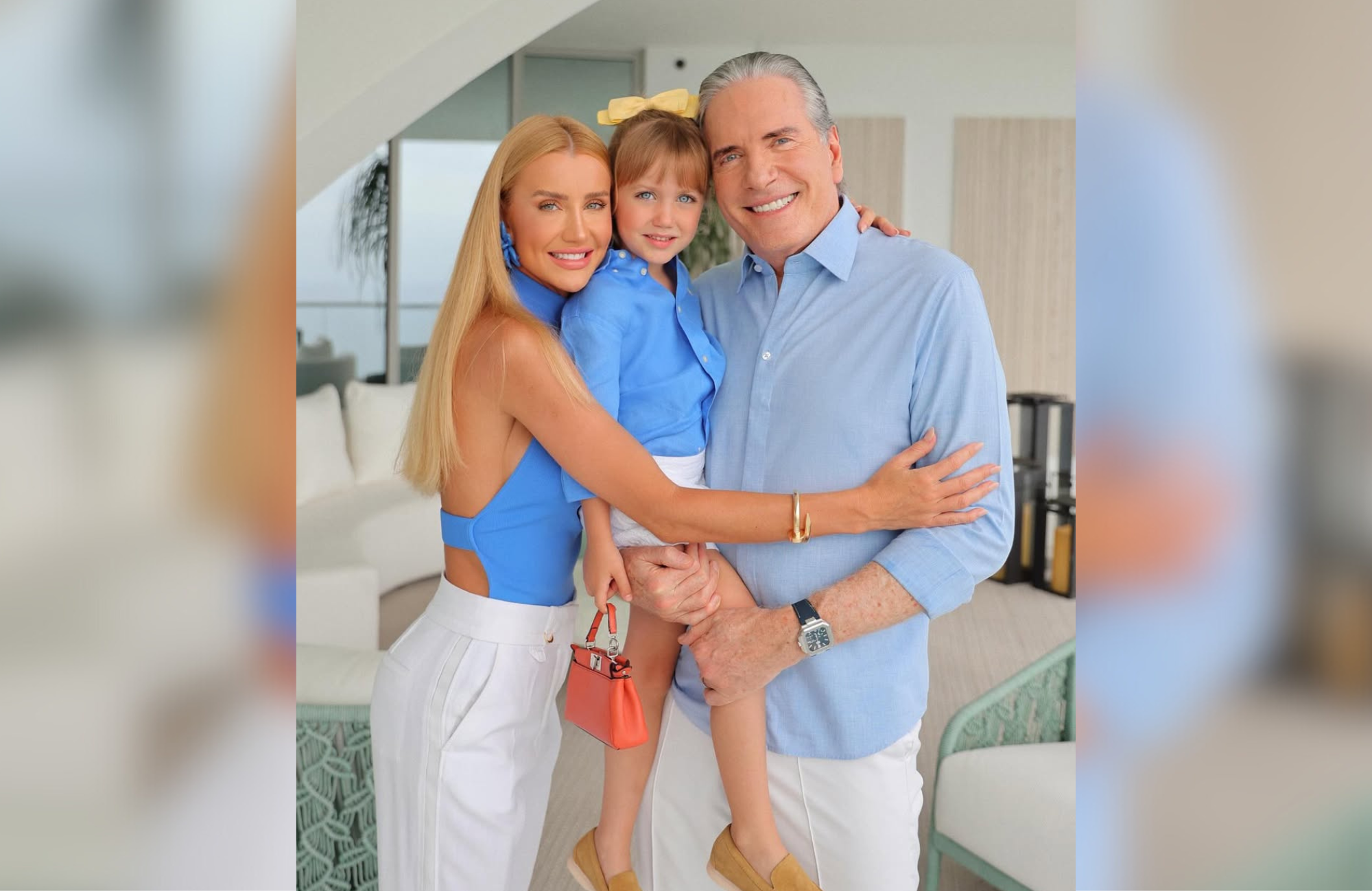 Repúdio aos ataques à família Justus e à proteção da infância brasileira Ana Paula Siebert, Roberto Justus e a filha Vicky, de 5 anos. (Foto: Instagram/robertoljustus)